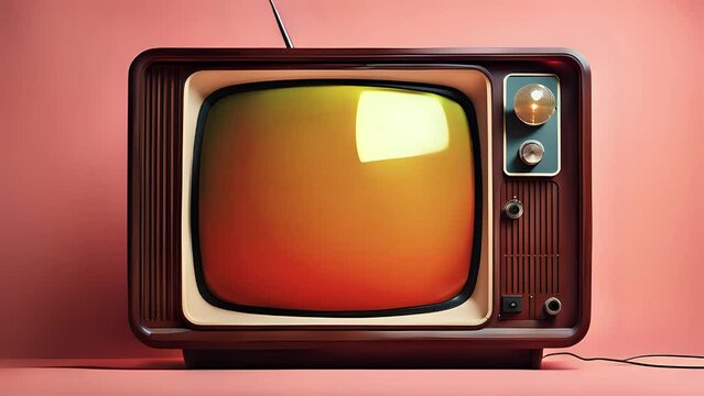 Effetto rumore statico sul vecchio televisore vintage, stanza retr&ograve;
