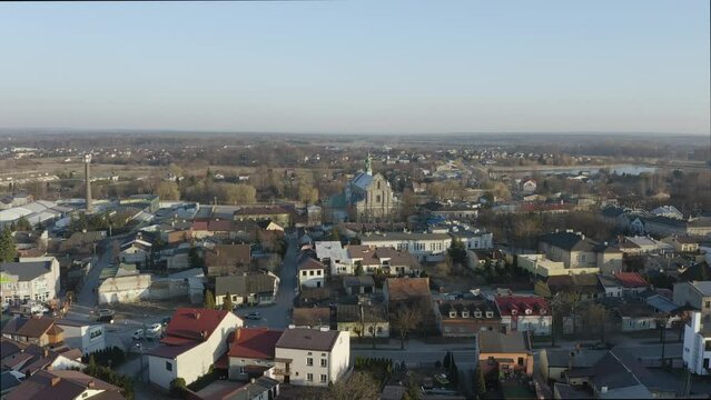 Beautiful Panorama Church Opoczno Aerial View Poland