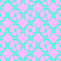 Seamless vector pattern, ornament with silhouettes of embellishments and paisley in trendy colors.