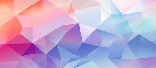 Fototapeta premium Abstract colorful geometric pattern with triangles on a light purple background.