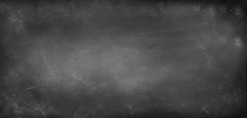 Chalk rubbed out on blackboard background - 761581957