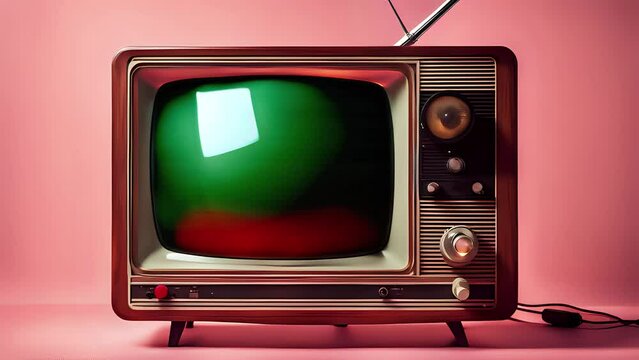 Effetto rumore statico sul vecchio televisore vintage, stanza retr&ograve;