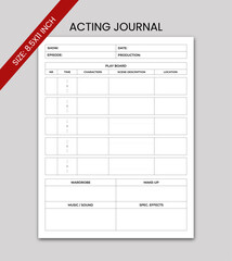 Acting Journal Kdp Interior Template Design