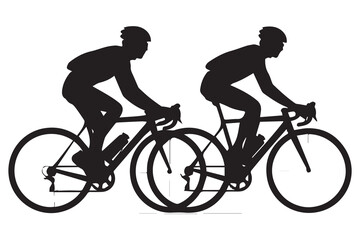 Bicyclists silhouettes collection Vector illustration