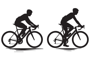 Obraz premium riders silhouettes cycling silhouette