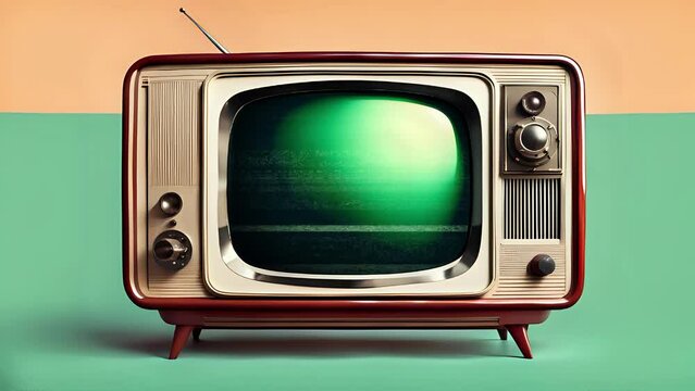Effetto rumore statico sul vecchio televisore vintage, stanza retr&ograve;