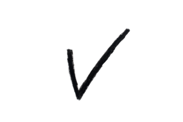 Hand drawn check mark isolated on transparent background