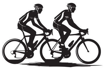 riders silhouettes cycling silhouette