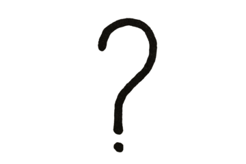 Hand drawn black question mark isolated on transparent background