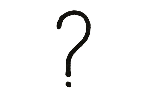 Hand drawn black question mark isolated on transparent background