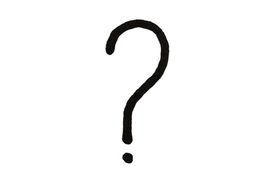 Hand drawn black question mark isolated on transparent background - Powered by Adobe