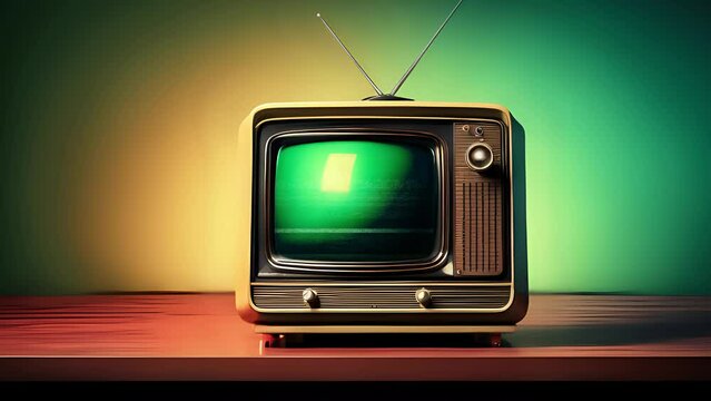 Effetto rumore statico sul vecchio televisore vintage, stanza retr&ograve;