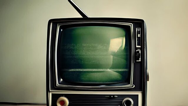 Effetto rumore statico sul vecchio televisore vintage, stanza retr&ograve;