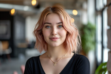 Obraz premium Beautiful woman businesswoman in a modern office. Stylish woman