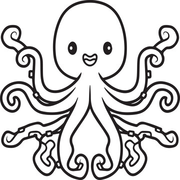 Octopus coloring pages. Octopus outline for coloring book