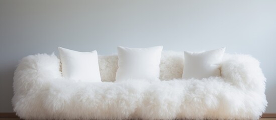 Fluffy White Cushion on Couch
