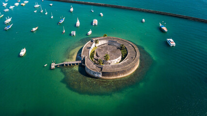City of Salvador in Bahia. Aerial view. Forte Sao Marcelo