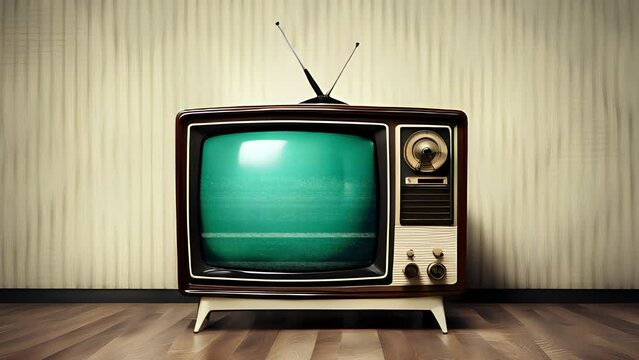 Effetto rumore statico sul vecchio televisore vintage, stanza retr&ograve;