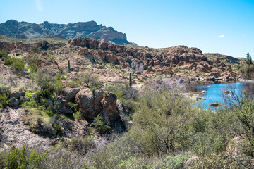 Ayer Lake view at the Boyce Thompson Arboretum - Superior Arizona