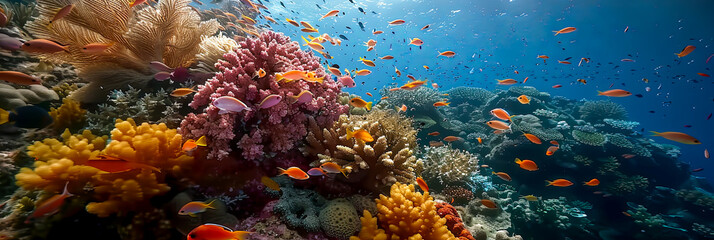 Fototapeta na wymiar Unterwasser welt. Korallen und Fische. 