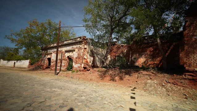Street scene of old buildings in the old town of San Antonio in La Paz Municipality in the Mexican state of Baja California Sur, located near El Triunfo