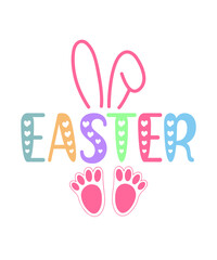 Easter typography clip art design on plain white transparent isolated background for card, shirt, hoodie, sweatshirt, apparel, tag, mug, icon, poster or badge