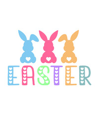 Easter typography clip art design on plain white transparent isolated background for card, shirt, hoodie, sweatshirt, apparel, tag, mug, icon, poster or badge