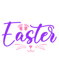 Easter typography clip art design on plain white transparent isolated background for card, shirt, hoodie, sweatshirt, apparel, tag, mug, icon, poster or badge