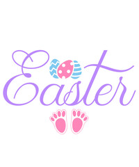 Easter typography clip art design on plain white transparent isolated background for card, shirt, hoodie, sweatshirt, apparel, tag, mug, icon, poster or badge