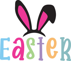 Obraz premium Easter typography clip art design on plain white transparent isolated background for card, shirt, hoodie, sweatshirt, apparel, tag, mug, icon, poster or badge