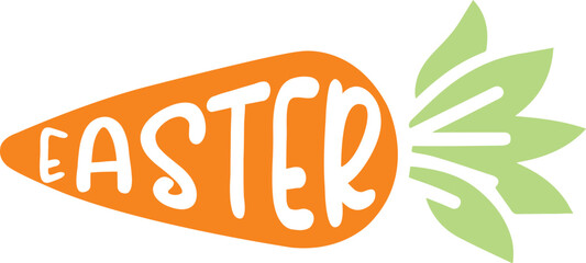 Easter typography clip art design on plain white transparent isolated background for card, shirt, hoodie, sweatshirt, apparel, tag, mug, icon, poster or badge