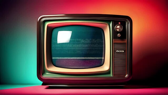 Effetto rumore statico sul vecchio televisore vintage, stanza retr&ograve;