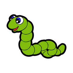 Green Caterpillar cartoon. Vector image