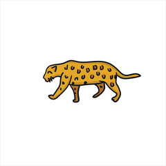 leopard, jaguar. Vector illustration isolated on white background.