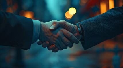 A cinematic capture of professional handshakes
