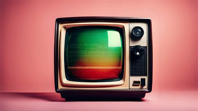 Effetto rumore statico sul vecchio televisore vintage, stanza retr&ograve;