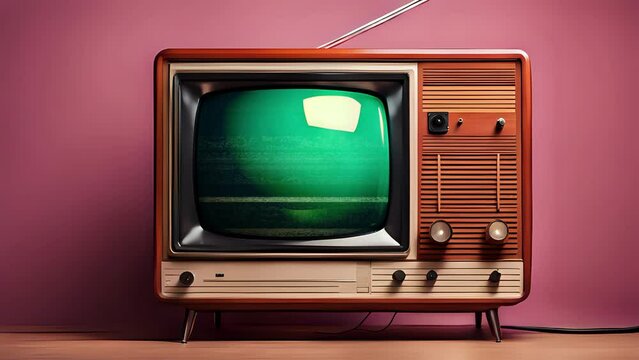 Effetto rumore statico sul vecchio televisore vintage, stanza retr&ograve;