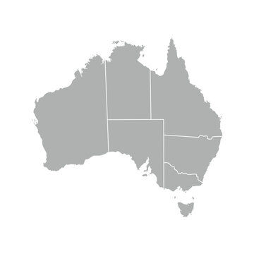 Australia Map with States Vector Png Transparent Background