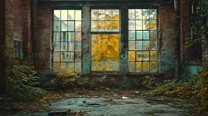Foto auf Acrylglas Dilapidated workshop of the abandoned factory © jaxson