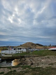 Fototapeta na wymiar The beautiful little Vinterleje Harbour in Denmark
