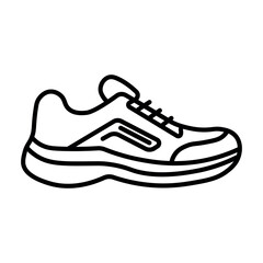 black vector sneaker icon on white background