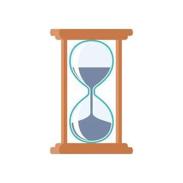 Hourglass time measurement old clock vector image illustration isolated on white background