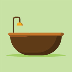 Bathtub icon. Subtable to place on bathroom, interior, etc.