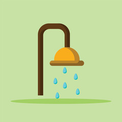 Shower icon. Subtable to place on bathroom, interior, etc.