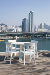 rooftop and cafe of building cityscape