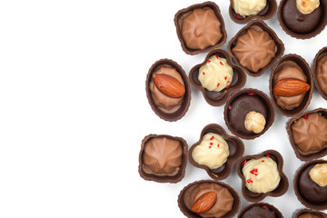 Collection of chocolates for background use. View from above - 761600138