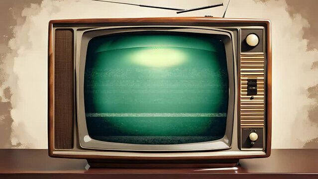 Effetto rumore statico sul vecchio televisore vintage, stanza retr&ograve;