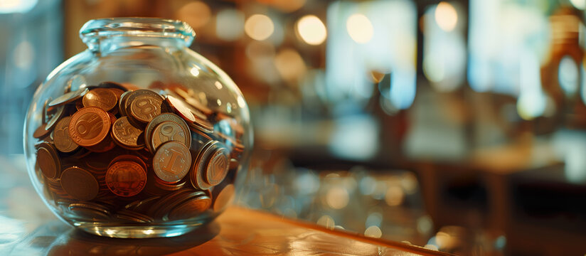 The tip jar on the counter serves as a reminder that appropriately tipping servers is a gesture of appreciation for their service