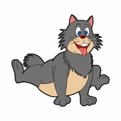 Cat flat illustration. Design image