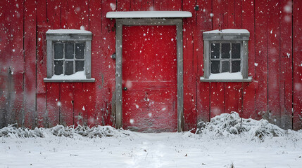 Charming Red House in Iceland's Reykjavik with White Roof and Corrugated Iron - obrazy, fototapety, plakaty